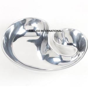 ถ้วยจุ่มชิปเคลือบเงาสำหรับตกแต่งบ้านหรูหราสไตล์แฟนซีทำจากอลูมิเนียมโลหะรูปทรงที่เป็นเอกลักษณ์ - Product Image 3