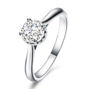 Jeulia <b>Solitaire</b> Round Cut Sterling <b>Silver</b> Fashion <b>Ring</b> - Product Image 2