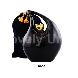 Urne de crémation adulte coeur d'amour en or noir pour cendres humaines urne décorative pour cendres humaines urne féminine et masculine pour cendres sac gratuit - Product Image 1