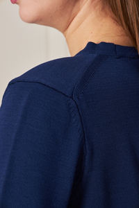 Blusa de punto de manga corta con cuello redondo para mujer, Camiseta cómoda y elegante, transpirable, servicio OEM de alta calidad - Product Image 5