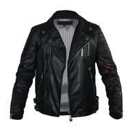 Veste en cuir d'agneau 100% véritable de style motard haut de gamme, imprimé loup sur le dos, pour hommes, service d'échantillonnage et personnalisation disponibles