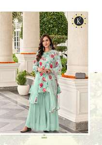 Dupatta en coton pur et viscose, Georgette artisanale, Sharara, collection de vêtements de mariage pour femmes, qualité export Inde-Pakistan - Product Image 3