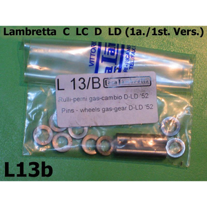 Kit de commandes de vitesses et d'accélérateur Teleflex avec broches et rouleaux pour guidon Lambretta C + LC + D + LD (modèles 1951-1952) - Product Image 1