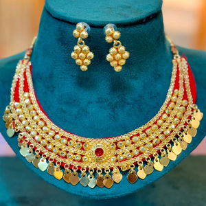 24K <b>Gold</b> Plated Vintage Dubai Fashion Jewelry <b>Set</b> Includes Necklace Earrings <b>Bangles</b> Combs-Copper Material Diamond Germany - Product Image 1