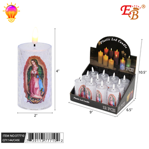 Vela LED Guadalupe 2X4 con Control Remoto, Efecto de Parpadeo, para Decoración del Hogar, Bodas, Navidad, Pascua, Uso Votivo - Product Image 1