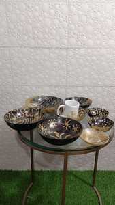 Cuencos DE SERVICIO DE PC de estilo americano personalizables de alta calidad, cuencos de sopa de ensalada de cuerno de búfalo de buey Natural, Negocio de cerámica sostenible - Product Image 5