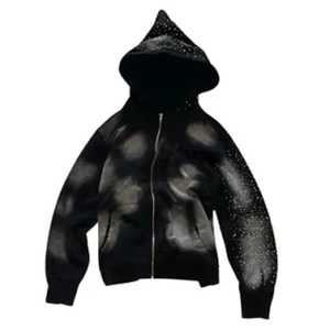 Haute qualité 500 Gsm hommes coton épais lourd français éponge pull à capuche brodé surdimensionné avec épaule tombante pour l'hiver - Product Image 1