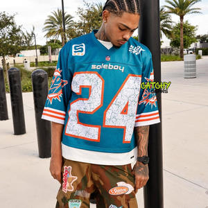 Cuivre Rivet flamme surdimensionné Croptop Jersey 100% coton 240 grammes Street Style Fit lâche tricoté tissu Photo impression couleur blanche - Product Image 1