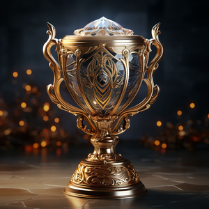 Trophée cylindrique en or poli avec un ruban en spirale. Récompenses modernes disponibles à prix de gros. - Product Image 4