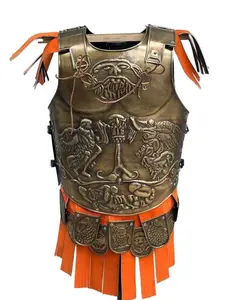 Jaket pelat dada abad pertengahan Armor kesatria jaket Roman Cuirass pemeringkatan baja | Rok pelat dada jaket otot Jack Halloween