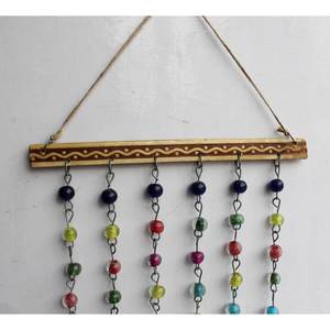Campanilla de Viento Bohemia de Hierro con Cuentas, Artesanía Metálica India, Atrapasueños Decorativo Colgante con Función - Product Image 6