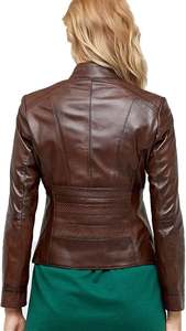 Chaqueta de cuero para mujer/chaqueta de cuero genuino para mujer/chaqueta de cuero de longitud corta para mujer chaqueta de cuero - Product Image 2