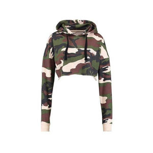 Sudadera corta con capucha para mujer, de alta calidad, con logotipo personalizado, sin pedido mínimo, Top corto de gran tamaño, Jersey - Product Image 6