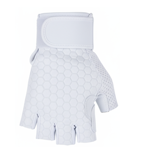 Gants de musculation sans doigts blancs, légers, respirants, avec dos en maille, paume rembourrée en néoprène, gants de cross-training - Product Image 3