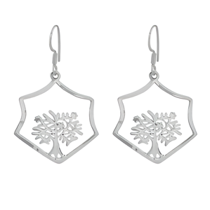 Handmade Plain 925 Sterling <b>Silver</b> Tree Design <b>Earrings</b> Jewelry <b>Silver</b> Plated Fashionable <b>Earring</b> for <b>Women</b>. Manufacture by CDP. - Product Image 4