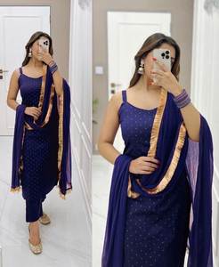 Conjunto de traje de fiesta de diseñador con trabajo de lámina - Product Image 4