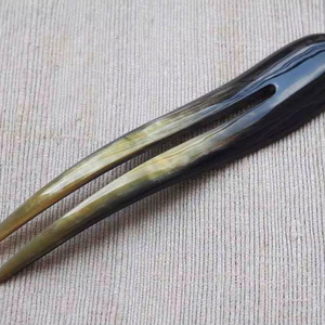 Épingles à cheveux en corne de buffle polie pour femmes, bâton de coiffure en corne de bœuf, accessoire naturel - Product Image 1