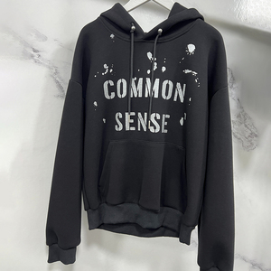 Sweat à capuche surdimensionné en coton 100% avec logo imprimé à l'écran vintage, lavé à l'acide personnalisé, brodé, avec fermeture éclair Ninja masqué - Product Image 1