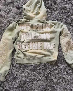 Diseño Premium personalizado Zip up Hoodie 100% algodón Heavyweight hombres sudaderas con capucha parche desgastado bordado doble capucha Sudadera con capucha - Product Image 4