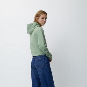 Nouveaux modèles de sweats à capuche courts zippés pour femmes, logo personnalisé, manches longues, haut court, sweat-shirt de sport pour femmes - Product Image 2