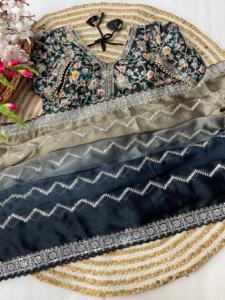 Dernière tenue de créateur Meilleur pur doux Rangoli pending Silk Saree Blouse avec séquence de 3mm et broderie Jari Work Woman Fashion - Product Image 5