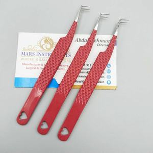 Pinzas de extensión de pestañas de acero inoxidable injertables de 90 grados, diseño de corte de corazón y Punta puntiaguda - Product Image 4