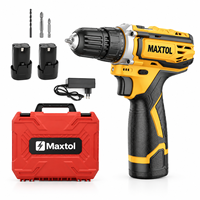 Perceuse électrique sans fil Maxtol D8626 12V, perceuse-visseuse à moteur brossé, mandrin 10 mm, 26 Nm, avec 2 batteries et chargeur