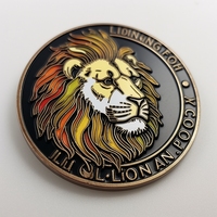 Monedas de Desafío Especiales de Diseño Personalizado en 3D de Alta Gama con Diseño de León en Dos Tonos