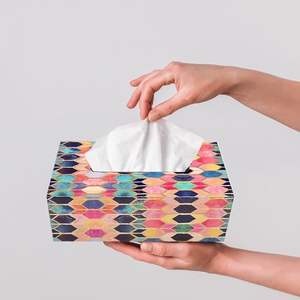 Boîte à mouchoirs imprimée en bois classique support élégant et abordable pour restaurant et hôtel boîte à mouchoirs imprimée en bois fabriquée à la main - Product Image 1