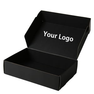 Đen tái chế các tông rượu vang bưu phẩm 100 cái moq Giấy gợn sóng vận chuyển hộp giá rẻ Hình Vuông Hình dạng - Product Image 1