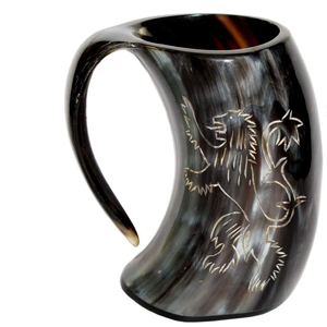 Tasse à bière antique en corne de buffle à double paroi de haute qualité, artisanat naturel, Style royal, technique polie, Style animal, Souvenir - Product Image 4