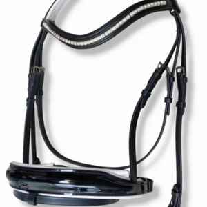 Bride de cheval en cuir avec bracelet frontal en cristal - Product Image 1