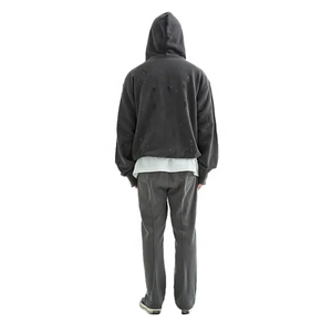 Alta calidad de color de lavado personalizado suelta capucha de gran tamaño de peso pesado Casual Streetwear Pullover Denim Hoodie para hombres - Product Image 6