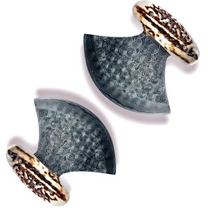 Cuchillo Ulu Hecho a Mano con Mango de Madera Gruesa, Cuchillo de Chef de Acero de Damasco para Picar Nueces, Hierbas y Verduras, Estilo Industrial para Diestros - Product Image 6