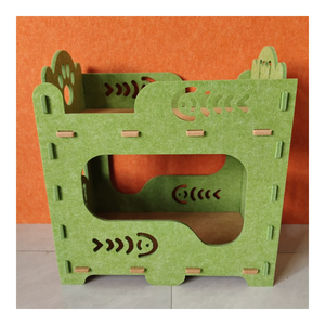 Lit pour chat en feutre acoustique durable - Insonorisé, salon, design mignon avec empreintes de pattes, appartements pour plusieurs chats, options personnalisables - Product Image 2