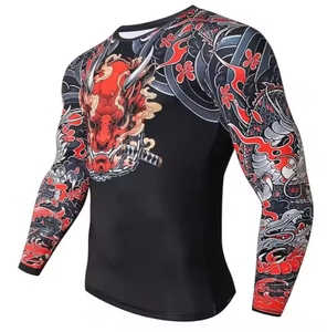 เสื้อกีฬาแขนยาวคอเสื้อแบบแรชการ์ดสีแดงสินค้ามาใหม่ - Product Image 1