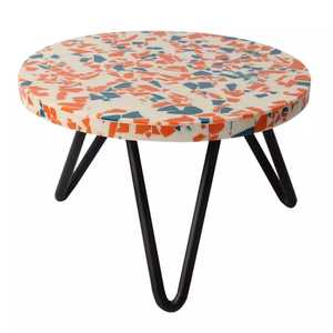 ที่วางเค้กน้ำตาสไตล์โมเดิร์นเครื่องครัวทำจากไม้สแตนเลสและเรซินสีน้ำตาลและสีทอง - Product Image 2