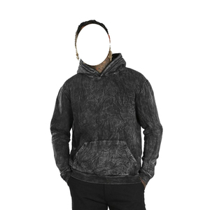 Sweat-shirt à capuche unisexe vintage délavé à l'acide 100% coton, coupe oversize personnalisée, style streetwear, teinture à la pierre, faible MOQ, commande en gros, couleur unie - Product Image 1