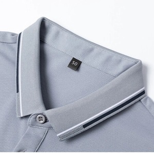 T-Shirt Homme Basic Orange Slim Fit pour Polo Confortable Col Chic Streetwear Solide Motif Coton Toile Top Sans Logo - Product Image 3