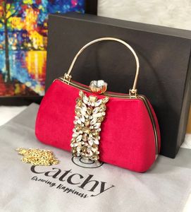 Bolso de Mano Tipo Clutch para Mujer con Diseño de Caramelo de Lycra 2024, Moderno y Portátil para Bodas, Fiestas y Eventos Nocturnos con Cadenas de Diamantes para Novia - Product Image 6