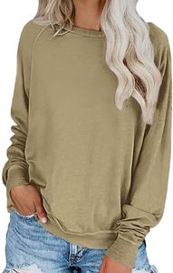Sudaderas y camisetas finas de manga larga con cuello redondo, lisas y teñidas, informales, para mujer 2026 - Product Image 4
