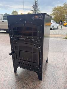 Wood Burning Stove with Oven and Glass <b>Door</b> – Freestanding Cooker <b>Heater</b> with Top Cooking Plate - Product Image 6