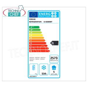 Congélateur ventilé Forcar G-GE800BT de 737 litres pour cuisine commerciale, idéal pour pâtisseries et glaces, plage de température -10/-22°C - Product Image 3