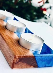 Luxury Handmade Resin & Wood Candlestick Holder Artistic <b>Candle</b> Stand with Customized Shape for Hotel Restaurant <b>Spa</b> Home Decor - Product Image 5