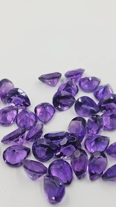 Piedra Preciosa Calibrada Certificada, Amatista Natural Facetada, Color Púrpura, Sin Tratar, Corte Pera, 7x9 mm, 1-3 Quilates, Calidad Superior - Product Image 2