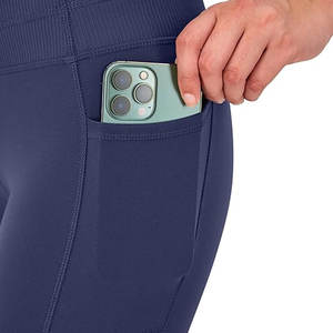 Leggings en forma de V Yogalicious de alta calidad para mujer, pantalones personalizados de cintura media con estilo de bolsillo, Pantalones suaves transpirables con patrón sólido - Product Image 3