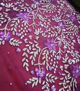 Meilleur prix 100% polyester tissu perlé de luxe avec Zircon fait à la main fournisseur indien tissé maille motif vêtements faisant bâche - Product Image 2