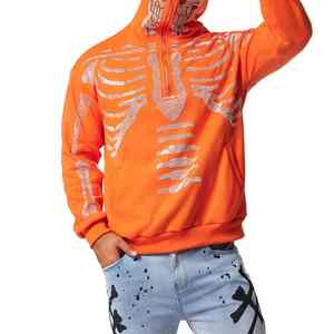 เสื้อฮู้ดถักลายพลอยเทียมสำหรับผู้ชายพิมพ์ลายดิจิทัลผลิตตามสั่งวัสดุนิ่มกันรอยยับ - Product Image 3