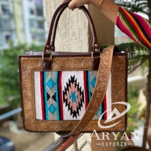 Nuevas Bolsas de Mano de Cuero Azteca Hechas a Mano, Bolsas de Compras Elegantes para Mujer, Estilo Vintage, Accesorio Perfecto, Bolsas de Cuero - Product Image 1