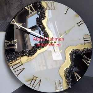 <b>Unique</b> Resin White <b>Clock</b> Resin <b>Wall</b> <b>Clock</b> - Product Image 2